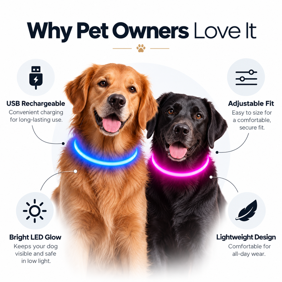 GlowGuard LED Dog Collar