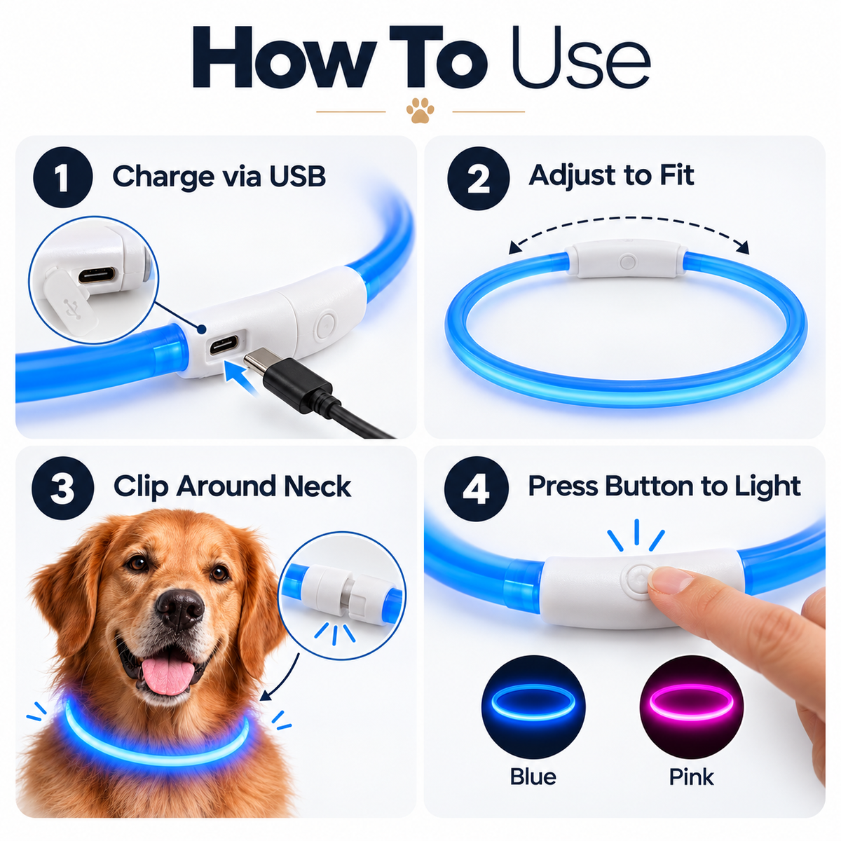 GlowGuard LED Dog Collar